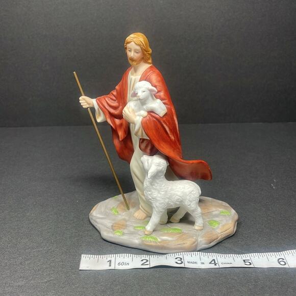 Vintage Cromo N. M. Milano Jesus the Good Shepherd Figurine Made in Italy - Picture 8 of 9